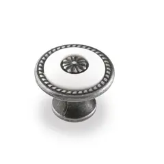 Ручка-грибок FB-027 000 олово шлифованное/белый