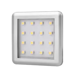 Светильник LED SQUARE 2, 1,5W 12VDC 16LED 6000К, провод 2 м, алюминий арт.SQUARE2-AL-60K-01W