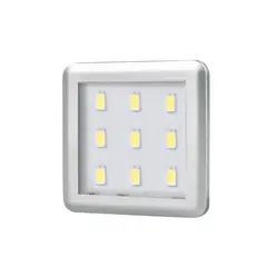 Светильник LED SQUARE 3, 2,5W 12VDC 9LED 6000К, провод 2 м, алюминий арт.SQUARE3-AL-60K-01W