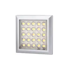 Светильник LED SQUARE XL, 2,0W 12VDC 25LED 3000К, провод 2 м, алюминий арт.SQUARE-XL-AL-30K-01