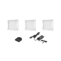 Комплект светильник LED FOTON (3 шт. + блок питания) 12VDC 6000К 14W, белый арт.ZFOTON-BI-3P-60K-01W