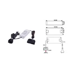 Блок питания LED STANDARD PLUS 12W 12VDC, черный провод 4 м, ручной выключатель, разветвитель 6 гнезд арт.U12-012-SP-2C1-206