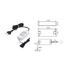 Блок питания LED STANDARD PLUS 16W 12VDC, черный провод 4 м, мини-гнездо арт.U12-016-SP-2C0-201