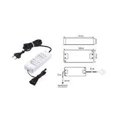 Блок питания LED STANDARD PLUS 24W 12VDC, черный провод 4 м, мини-гнездо арт.U12-024-SP-2C0-201