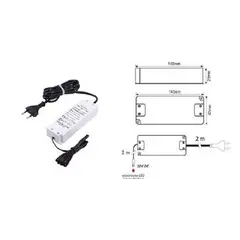 Блок питания LED STANDARD PLUS 33W 12VDC, черный провод 4 м, мини-гнездо арт.U12-033-SP-2C0-201