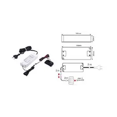 Блок питания LED STANDARD PLUS 33W 12VDC, черный провод 6 м, разветвитель 6 гнезд арт.U12-033-SP-2C0-4W6