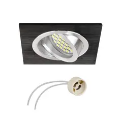 Комплект светильник COSTA (без LED) + розетка GU10, черный арт.COSTA-CZ-01