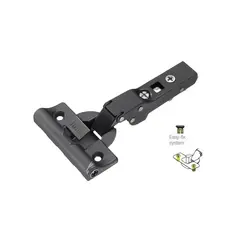 Петля мебельная Titus T-Type Noir Glissando 90 градусов с доводчиком 110/48/5 мм и cистемой ускоренной сборки Easy-fix арт.701-0BS4-650-00
