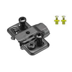 Монтажная планка петли T-type Noir F2 мм крест., регул. эксцентрик, дюбель 5x10,5 мм арт.700-0KF2-668-00