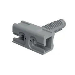Полкодержатель потайной Zer0, фиксатор, пластик серый RAL7045 арт.ZE01PGR