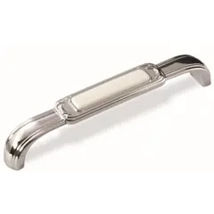 Ручка скоба для мебели Sagittario FS-139 128 Cr, 128 мм, хром глянцевый/белый (ТЗ).