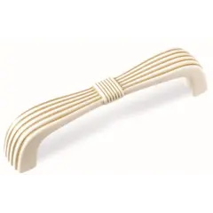 Ручка скоба для мебели Sagittario FS-190 096, 96 мм, золото прованс/1013 жемчужно-белый матовый (ТЗ).