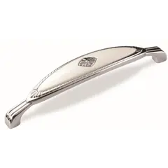 Ручка скоба для мебели Sagittario FS-138 128 Cr, 128 мм, хром глянцевый/белый (ТЗ).