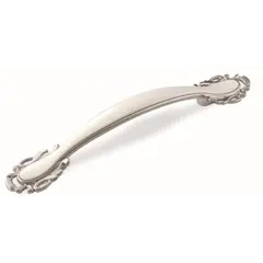 Ручка скоба для мебели Sagittario FS-141 096 Cr, 96 мм, хром матовый/белый (ТЗ).