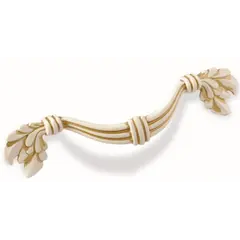 Ручка скоба для мебели Валмакс FS-180 096, 96 мм, золото прованс 1013 жемчужно-белый матовый (ТЗ).