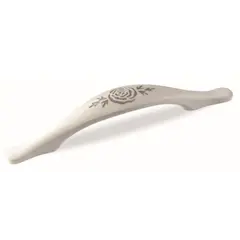 Ручка скоба для мебели Валмакс FS-078 096, 96 мм, серебро прованс 9003 белый матовый (ТЗ).