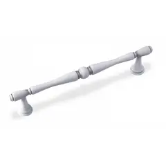 Ручка скоба для мебели Валмакс FS-195 128, 128 мм, серебро прованс 9003 белый матовый (ТЗ).