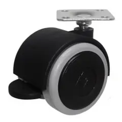 Опора колесная ОКП-50М/Х/Т площадка, мягкий ход, тормоз, черная арт.ОКП-50М/Х/Т черная