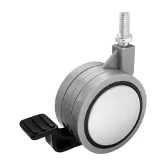 Опора колесная ОКП61М.Х/Т со штырем М10, мягкий ход, тормоз