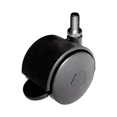 Опора колесная ОКП-51Т со штырем М10, тормоз, черная