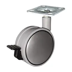 Опора колесная ОК 80 мм пластик площадка с торм.м/х (ОКП80М.Х/Т)