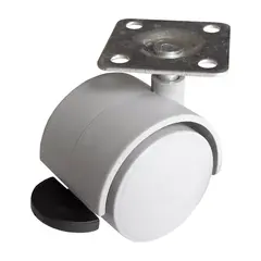 Опора колесная ОК40 мм  с пятой тормоз белая