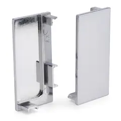 Комплект заглушек (лев.+пр.) открытых (пласт.) для профиля горизонтального Г-образного Gola R=0 арт.70.104.400.111.100