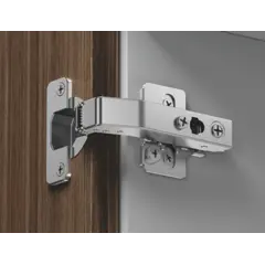 Петля 896 с доводчиком, Фальшпанель, 52мм, чашка с винтами, Никель арт.896-0A96-733