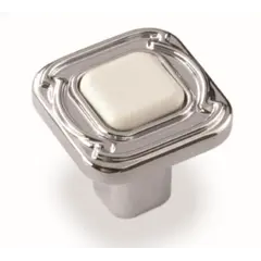 Ручка для мебели грибок Sagittario FB-026 000 Cr, 0 мм, хром глянцевый/белый (ТЗ).