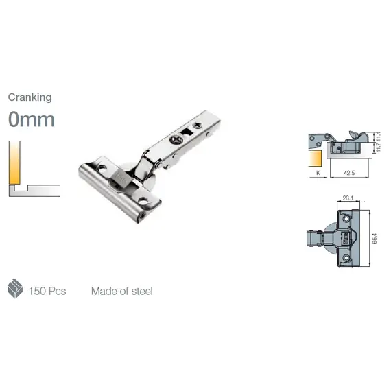 Петля мебельная Titus T-Type Glissando 90 градусов с доводчиком 110/45/0 мм для машинной установки. арт.701-0AT1-650-00 - 3