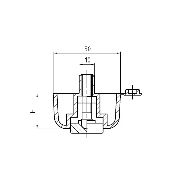 Опора регулируемая D50 x 17 мм, арт.310.1700.03 - 1