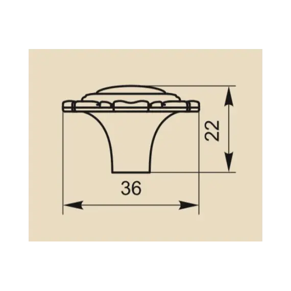 Ручка для мебели грибок Sagittario FB-033 000 Cr, 0 мм, хром глянцевый/белый (ТЗ) - 1