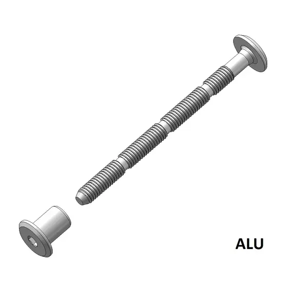 Комплект винт М6 Х 80 и гайка M6 X 12, ALU.A2 ARG анодированный алюм. арт.522KT06000A2