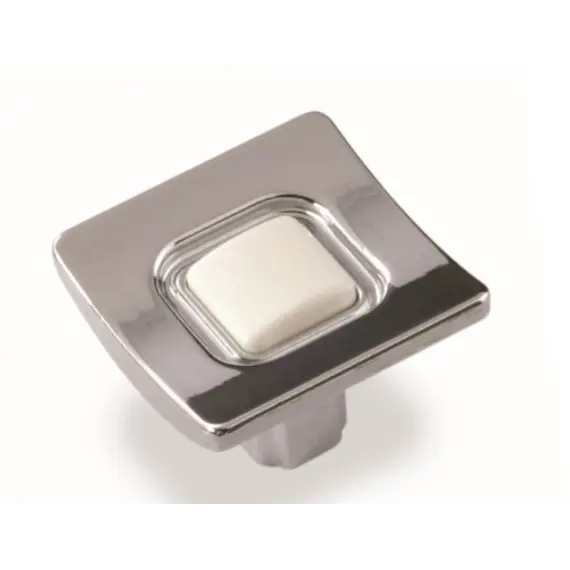 Ручка для мебели грибок Sagittario FB-039 000 Cr, 0 мм, хром глянцевый/белая (ТЗ).