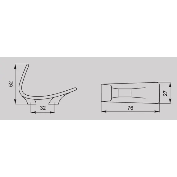 Крючок для одежды Валмакс FK-009 010 St, 32 мм, сатин светлый (ТЗ) - 1