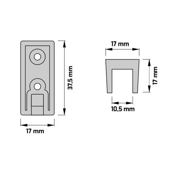 Заглушка для профиля Reling Slim, чернаяOP2-UCH-REL-S-CZ-01W Заглушка для профиля Reling Slim, черная арт.OP2-UCH-REL-S-CZ-01W - 2