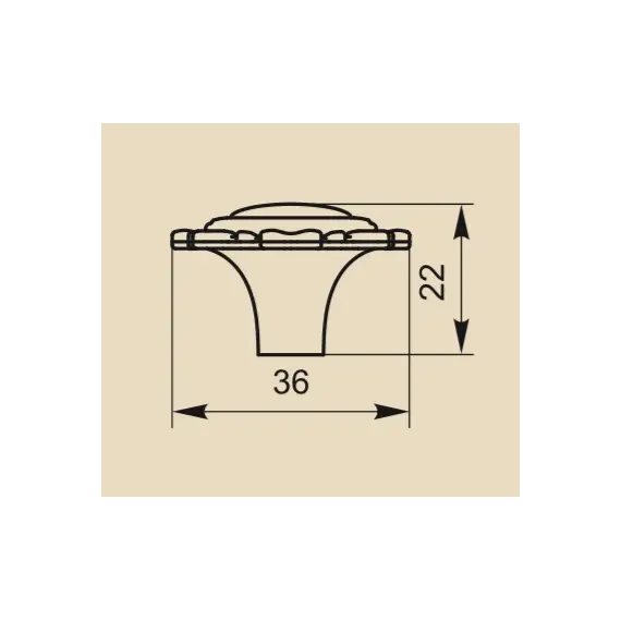 Ручка для мебели грибок Sagittario FB-033 000, 0 мм, бронза полированная/белый (ТЗ). - 1