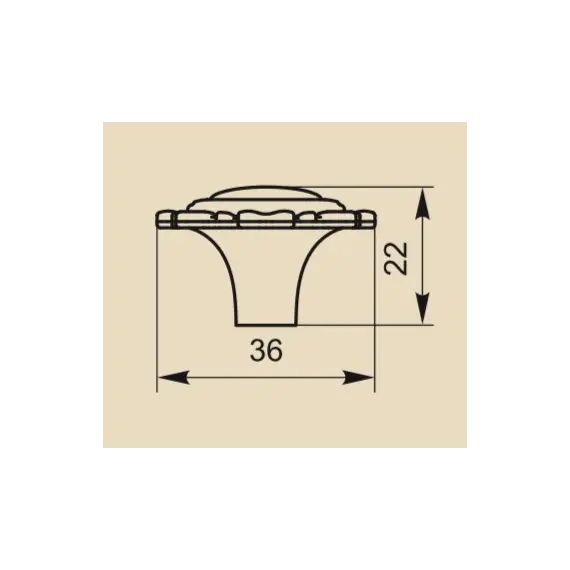 Ручка для мебели грибок Sagittario FB-033 000, 0 мм, золото/белый (ТЗ). - 1