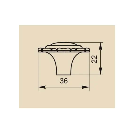 Ручка для мебели грибок Sagittario FB-033 000, 0 мм, олово старое/белый (ТЗ). - 1