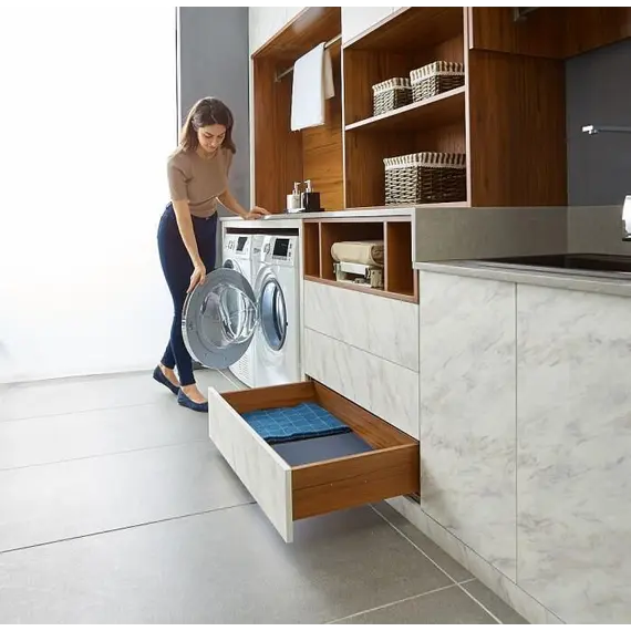 Направляющие скрытого монтажа 300мм 25кг частичного выдвижения с доводчиком, с замком (16672) арт. G10M300HX - 1