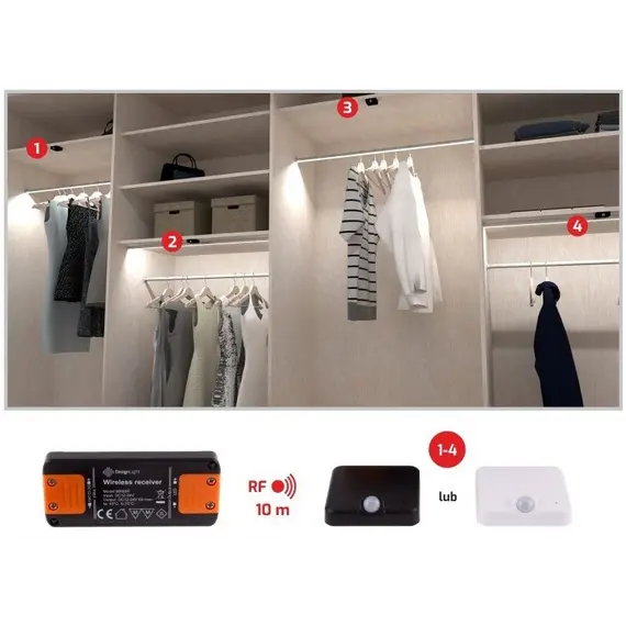 Контроллер DELI LED MONO RF с датчиком PIR 12-24VDC, 6A, черный арт.DELI-ZES-1P-CZ-01 - 1