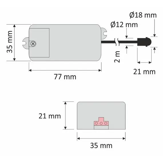 Выключатель PIR GD500 230VAC 500W арт.WYL-PIR-GD500-01 - 2