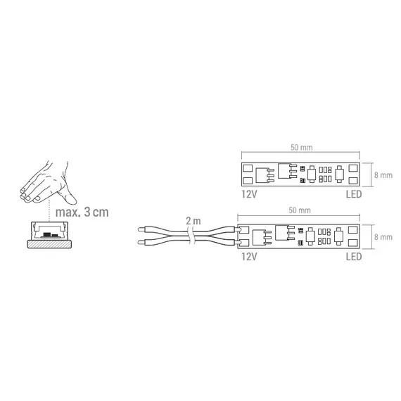 Выключатель в LED профиль IR RUMMY 12VDC 60W, провод 2 м арт.WYL-IR-RUMMY-02W - 1