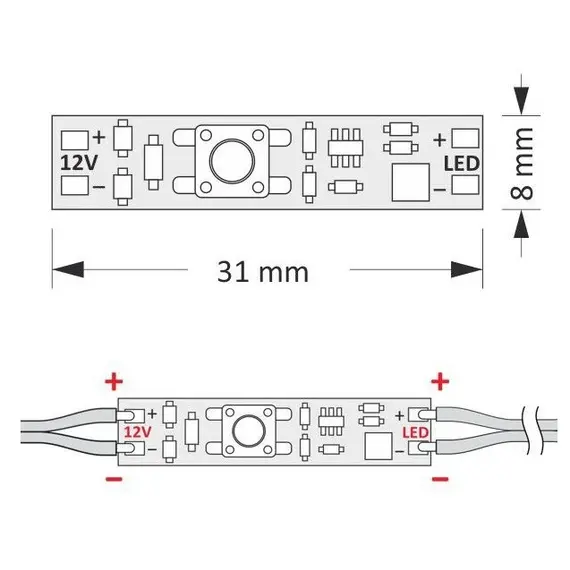 Выключатель в LED профиль MS60 Micro Switch 12VDC 60W арт.WYL-MS60-01W - 1