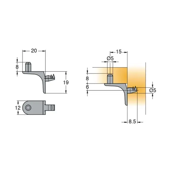 Полкодержатель угловой арт.336-3174-650-00 - 1