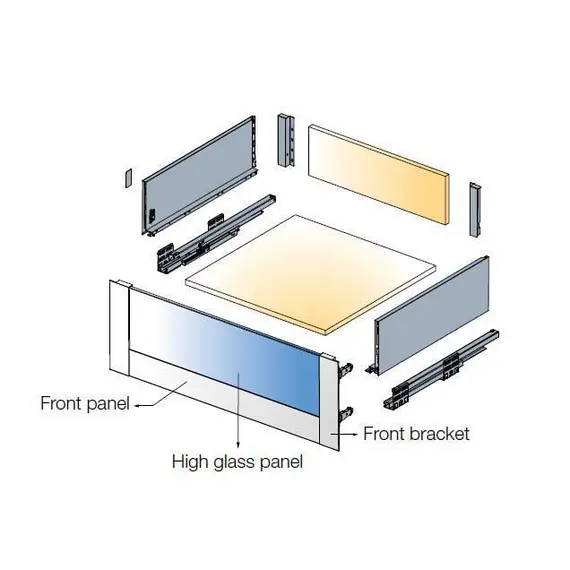 Соединитель фронтальный для ящиков Tekform slimline DW145 с высоким стеклом, антрацит арт.655-8103-385-00 - 1