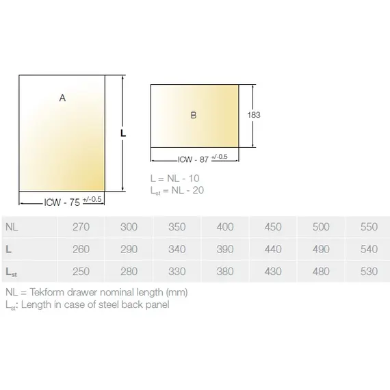 Выдвижной ящик со стеклянными стенками Titus Tekform slimline DW182 500 мм, стекло, антрацит арт. 655-7X50-187-00 - 2