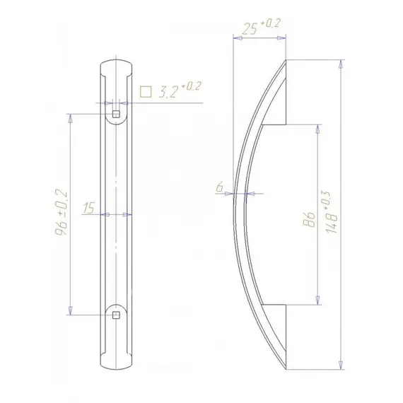 Ручка-скоба Кламет РС 26-96  черная - 1