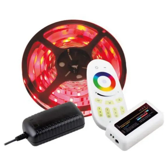 Комплект лента RGB 150 LED IP20 5m 10 мм, пульт RF RGB на 4 зоны блок питания PLD 38W/5m арт.ZLD-RGB-5M-02W