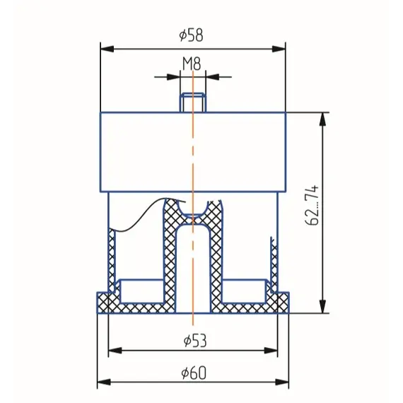 Опора регулируемая ОРВ  60-К с винтом - 1